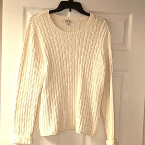 Cream classic cable knit sweater